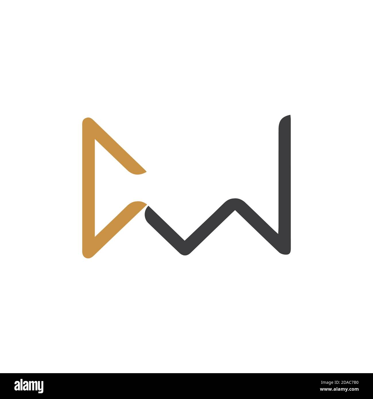 Initial letter cw logo or wc logo vector design template Stock Vector ...