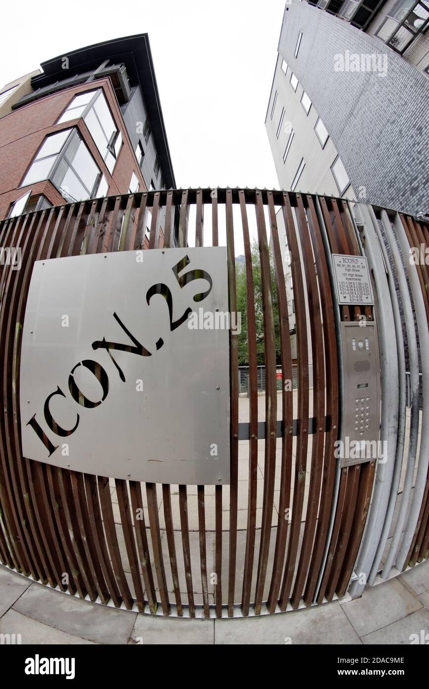Icon 25 modernistic apartments are located in the upbeat, trendy and fashionable Northern Quarter of Manchester Stock Photo