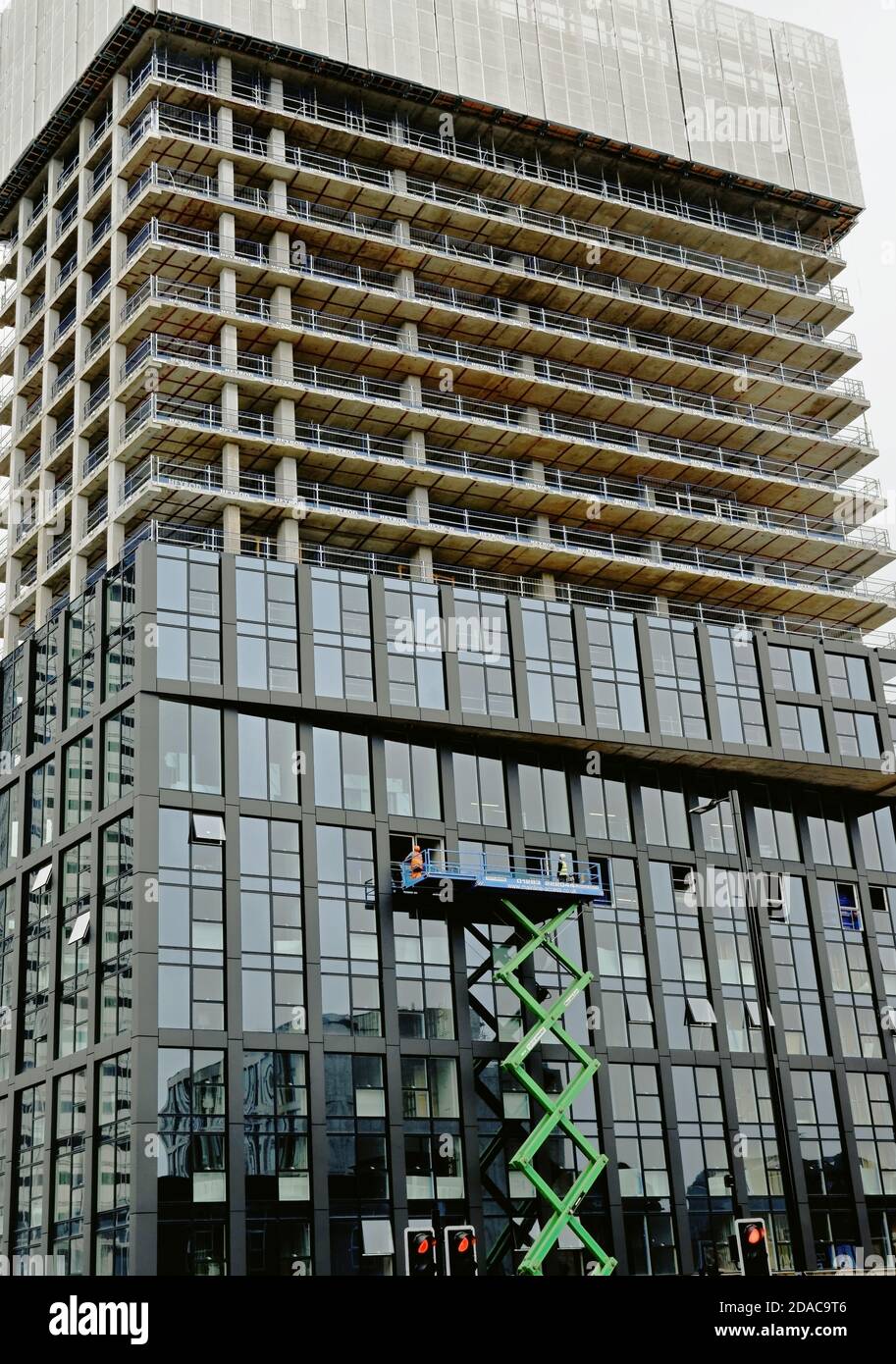 Moda, Angel Gardens on the Rochdale Road - Ring Rd intersection under construction in 2018. Provides modern apartments and facilities to its tenants. Stock Photo