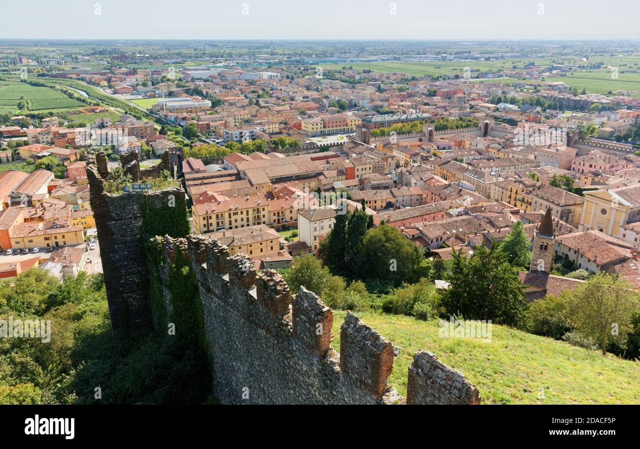 Panoramic view of Soave, Italy, seen from its medieval castle Stock Photo