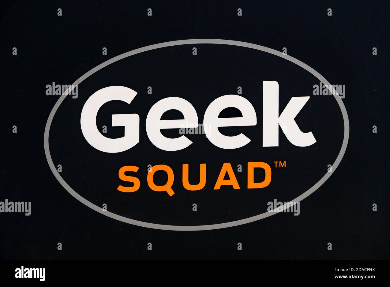 MINNEAPOLIS, MN/USA - OCTOBER 24, 2020: Best Buy Geek Squad trademark logo.5 Stock Photo