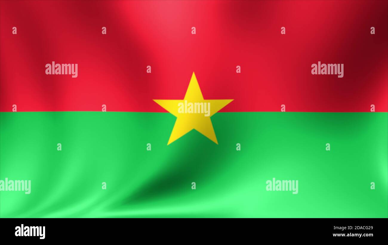 Burkina Faso national flag, new and different ripple effect. The is designed without angle. Stock Photo