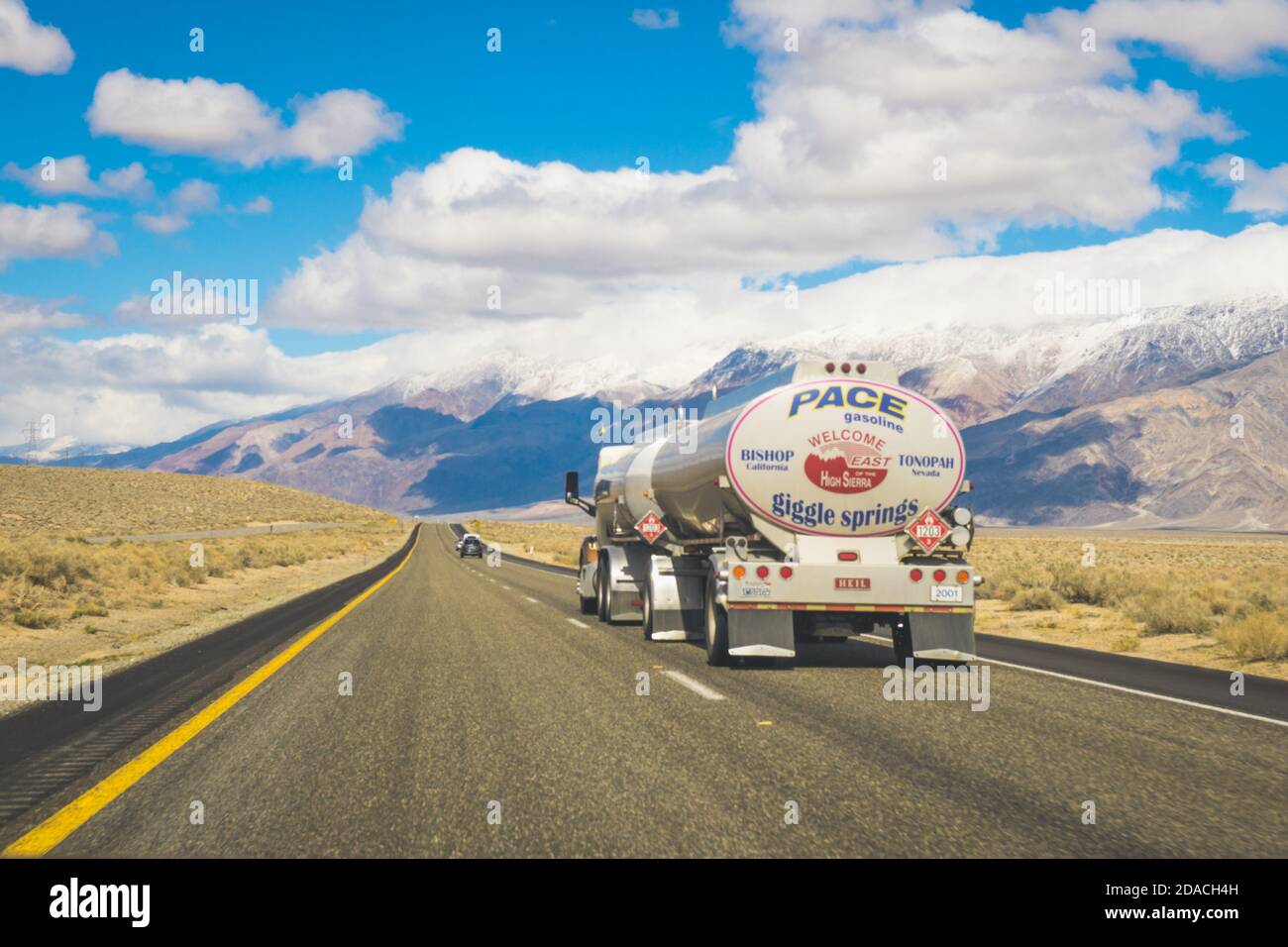 Lone Pine, California, USA March 11th 2019 Driving on a typical