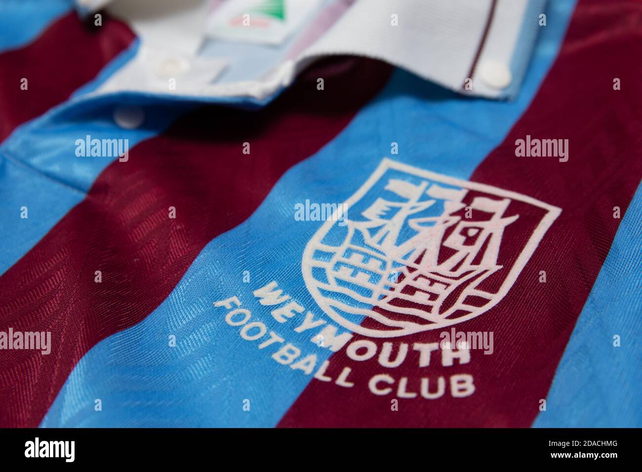 Weymouth Football Club badge from the 1995 Home shirt Stock Photo Alamy