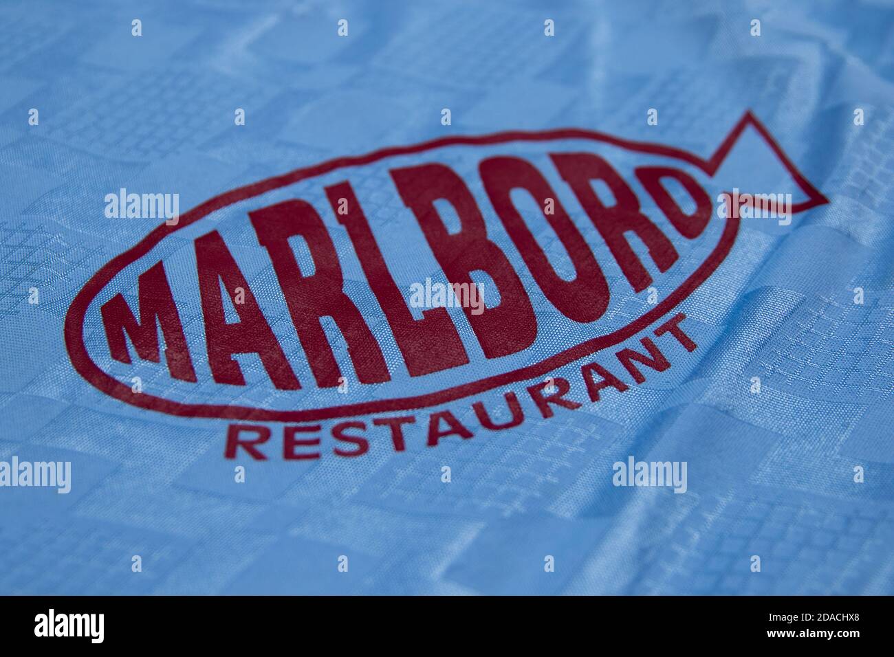 Marlboro Restaurant sponsor on the 1994 Weymouth FC Home shirt Stock Photo