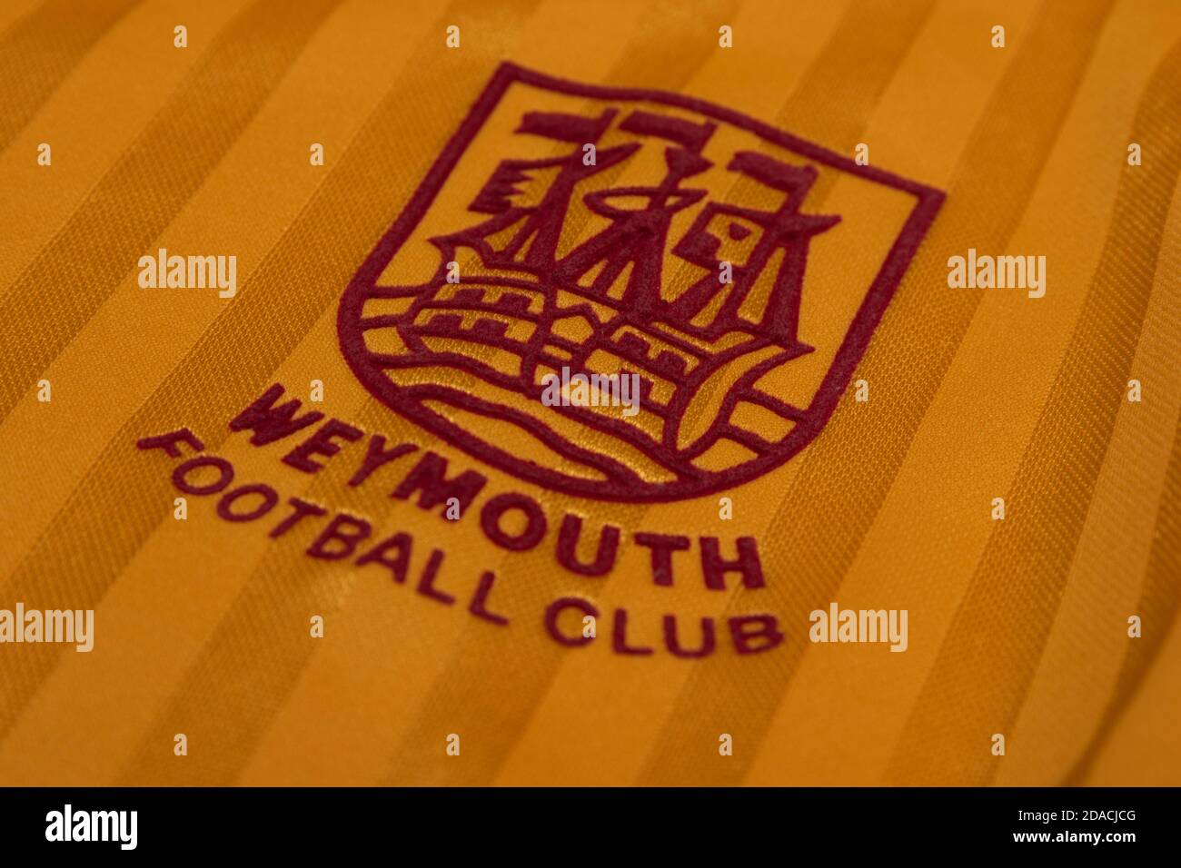 Weymouth Football Club logo from 1995 Away shirt Stock Photo - Alamy