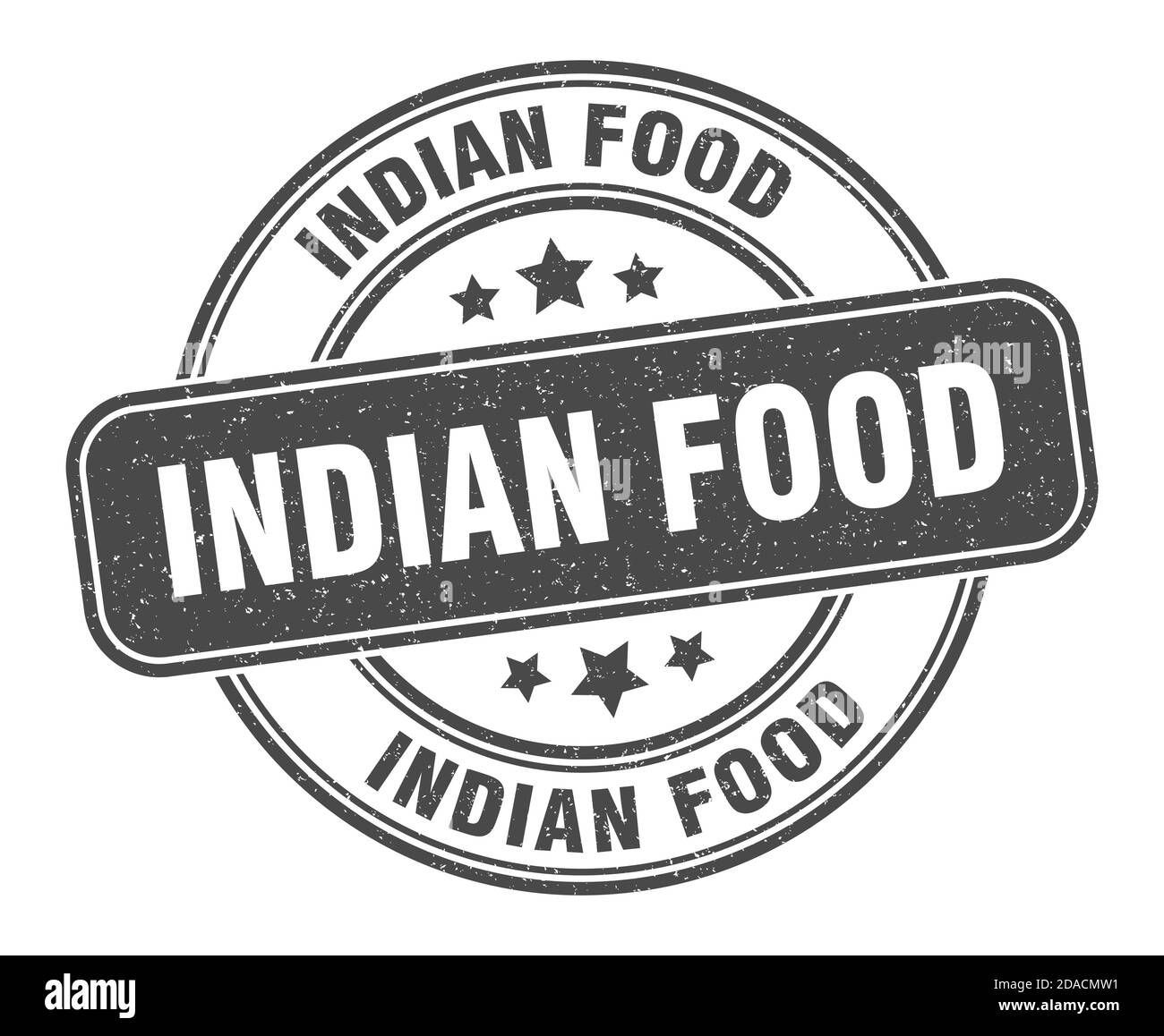 indian food stamp. indian food sign. round grunge label Stock Vector