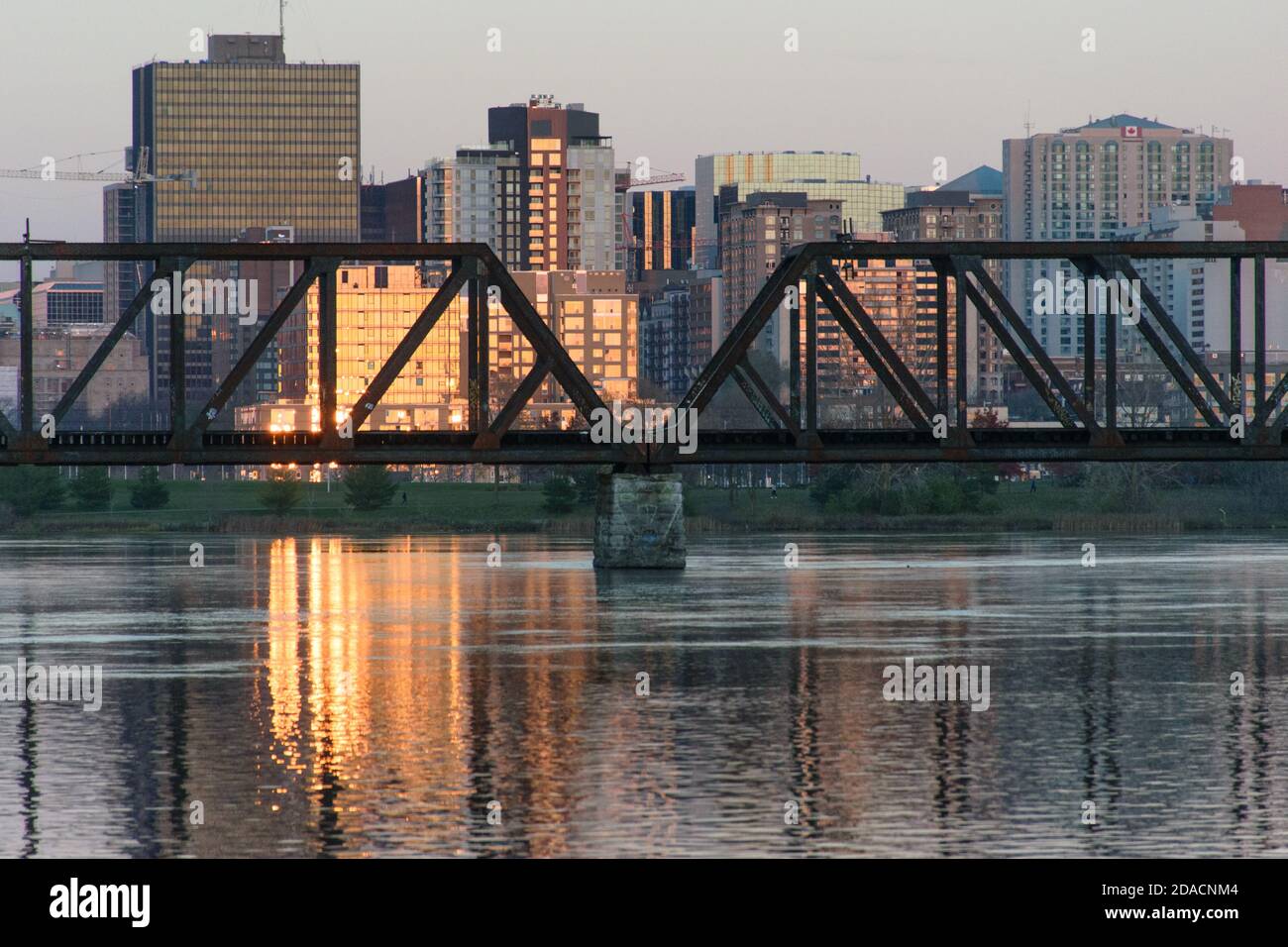 Ottawa cityscape at dusk Stock Photo