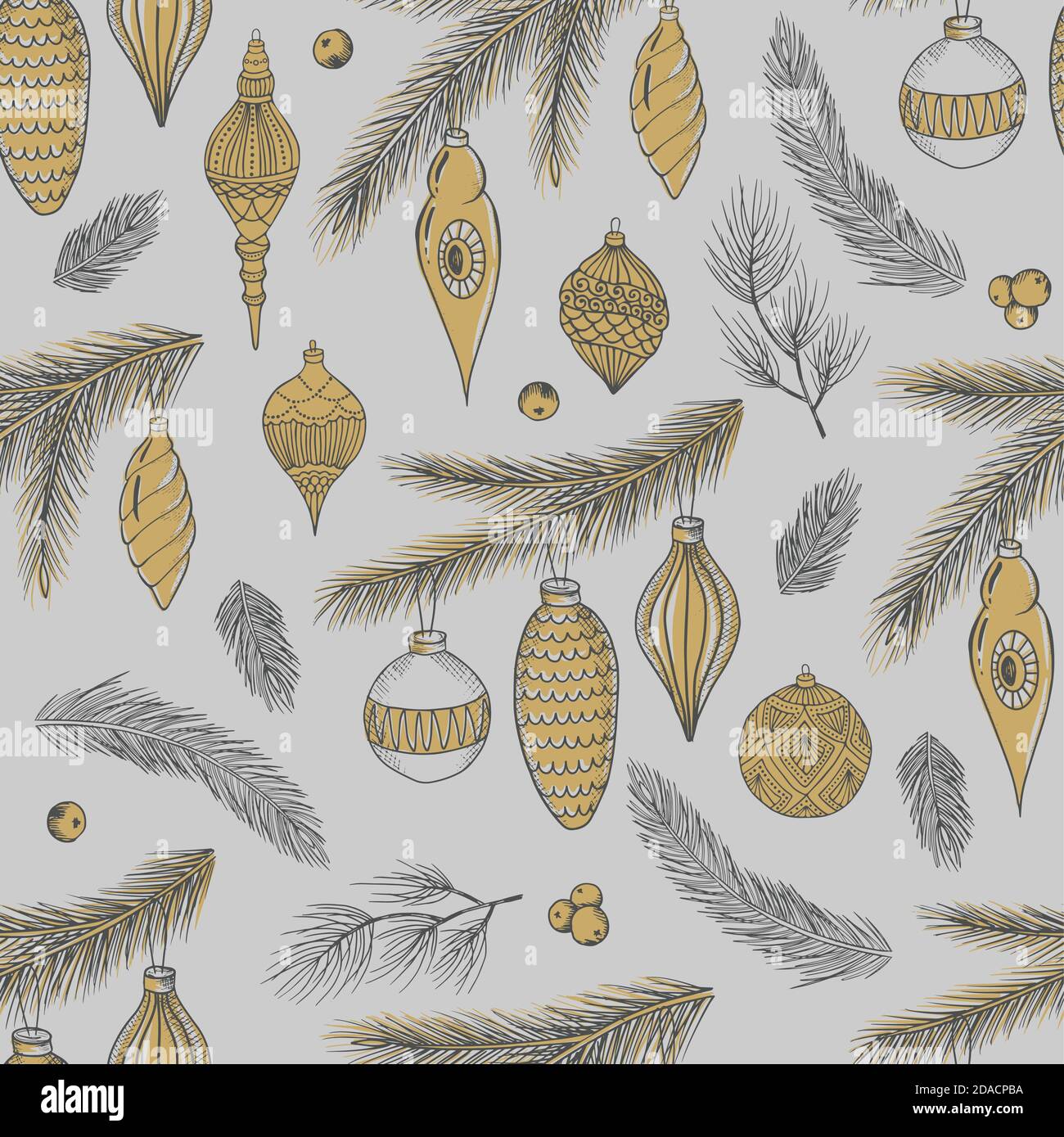 Seamless pattern with Christmas elements. Vector illustration Stock ...