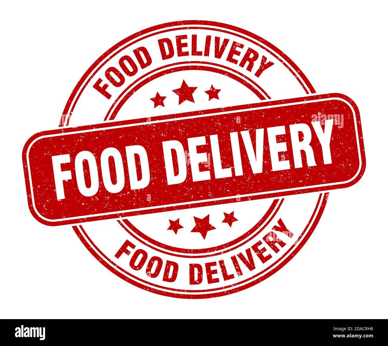 food delivery stamp. food delivery sign. round grunge label Stock ...