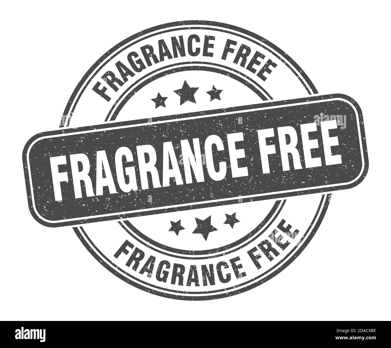 fragrance free stamp. fragrance free sign. round grunge label Stock