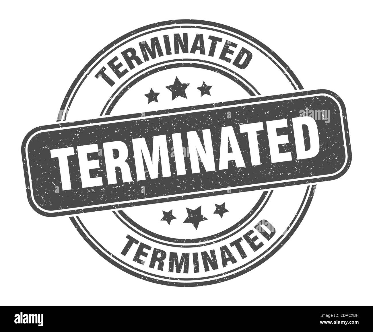 terminated stamp. terminated sign. round grunge label Stock Vector