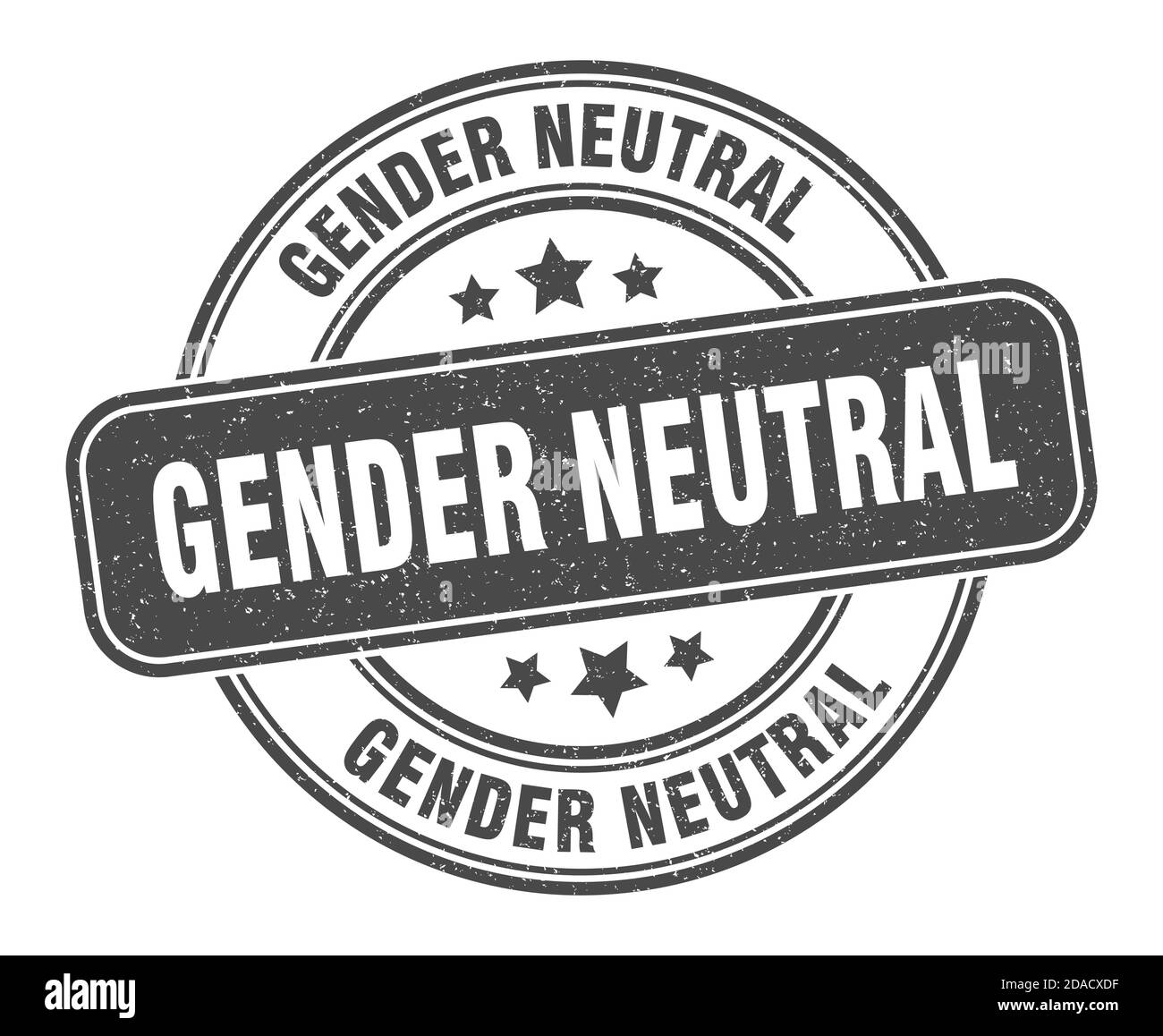 gender neutral stamp. gender neutral sign. round grunge label Stock