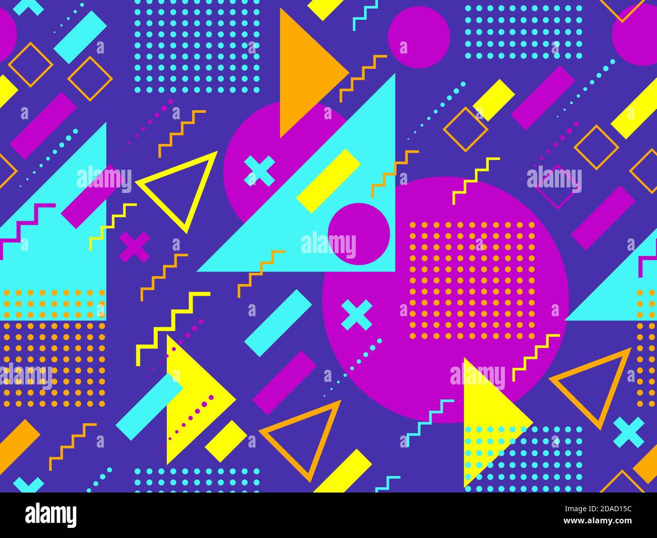 80s style geometric seamless pattern with muted colors. Multicolored  vintage background with triangles, circles and squares for brochures,  banners and Stock Vector Image & Art - Alamy
