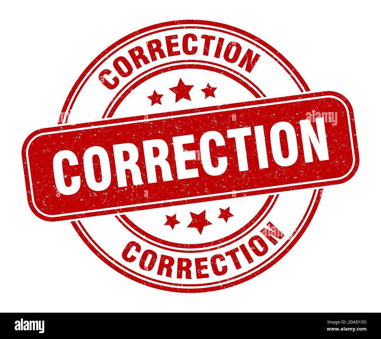 correction stamp. correction sign. round grunge label Stock Vector