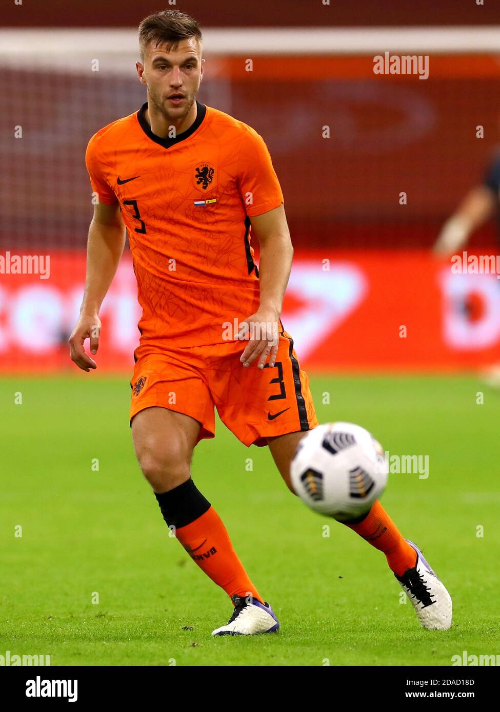AMSTERDAM, NETHERLANDS -  NOVEMBER 11: Joel Veltman  of The Netherlands during the match between Netherlands and Spain at Johan Cruijff Arena on november 11, 2020 in Amsterdam, Netherlands. (Photo by Marcel ter BalsOrange Pictures) Stock Photo