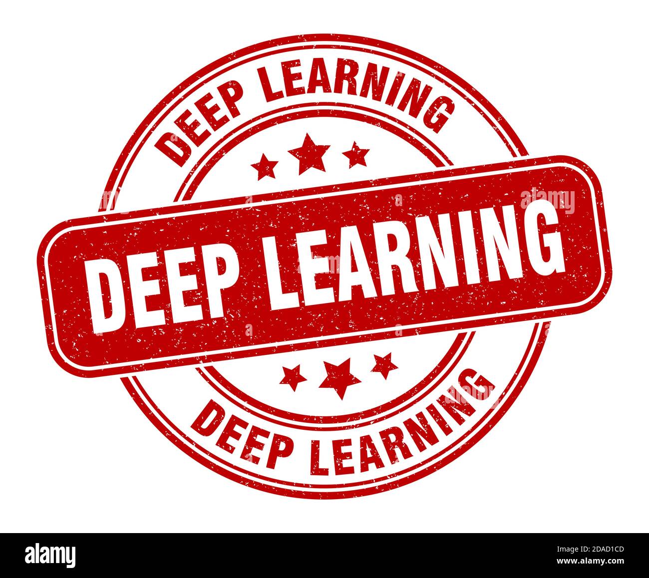 deep learning stamp. deep learning sign. round grunge label Stock Vector