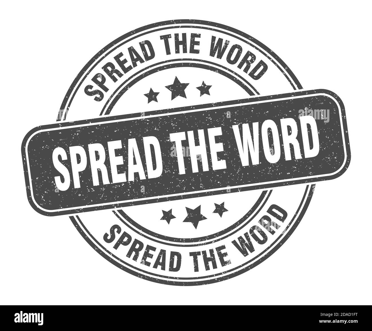 spread the word stamp. spread the word sign. round grunge label Stock