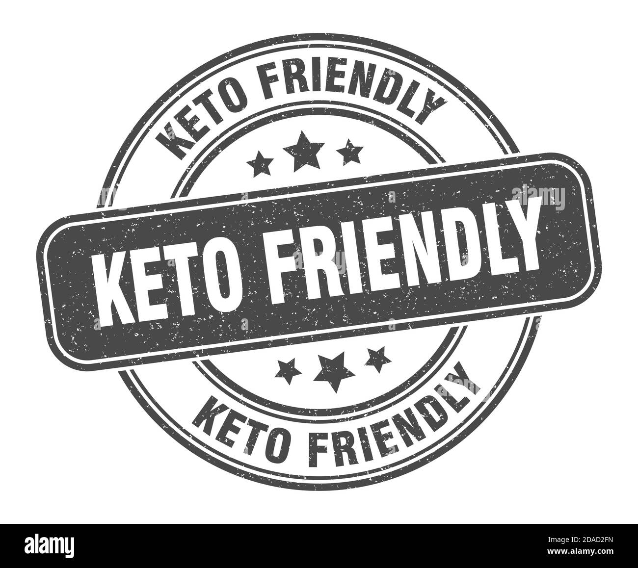keto friendly stamp. keto friendly sign. round grunge label Stock