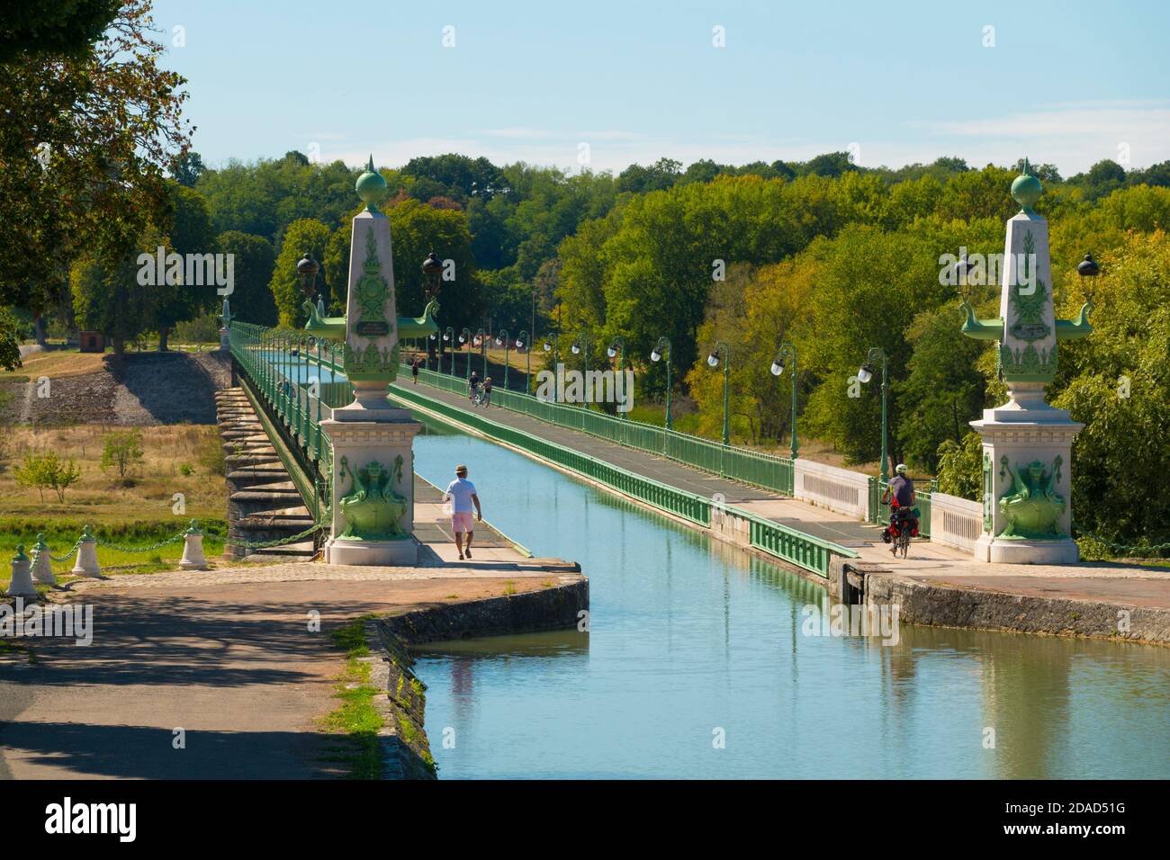 France,Loiret (45), Briare, Briare canal bridge, built in 1896 by Eiffel, it was until 2003 with its 662 meters long the longest canal bridge in the w Stock Photo