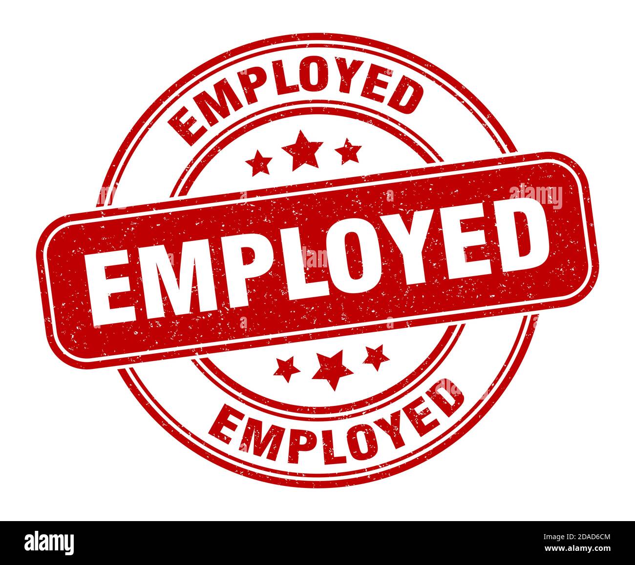 employed stamp. employed sign. round grunge label Stock Vector Image