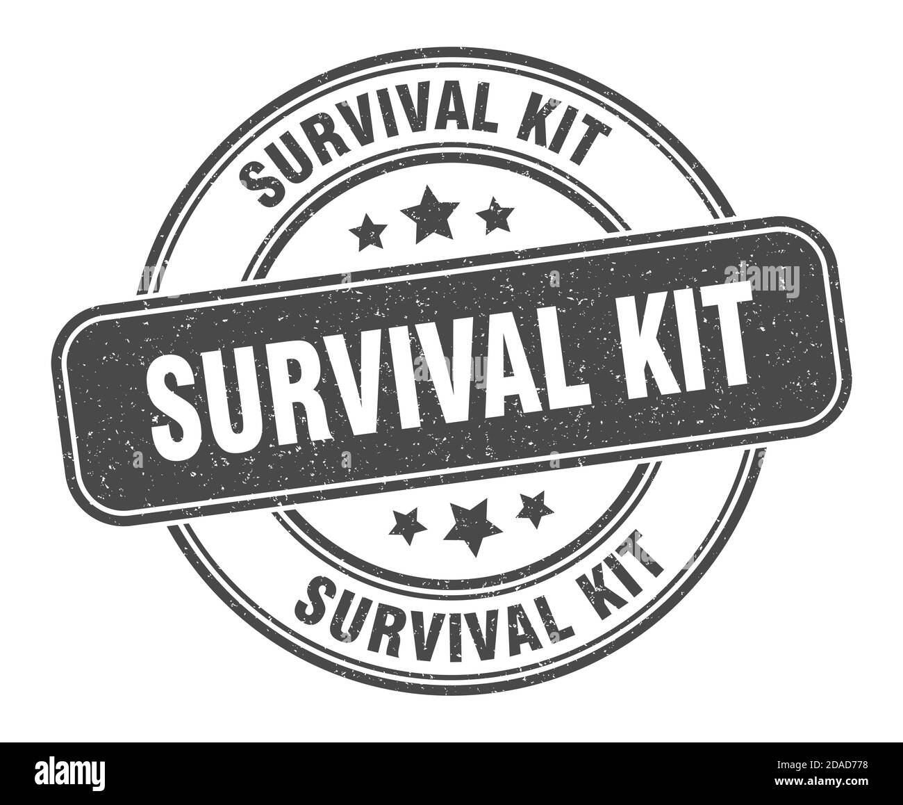survival kit stamp. survival kit sign. round grunge label Stock Vector