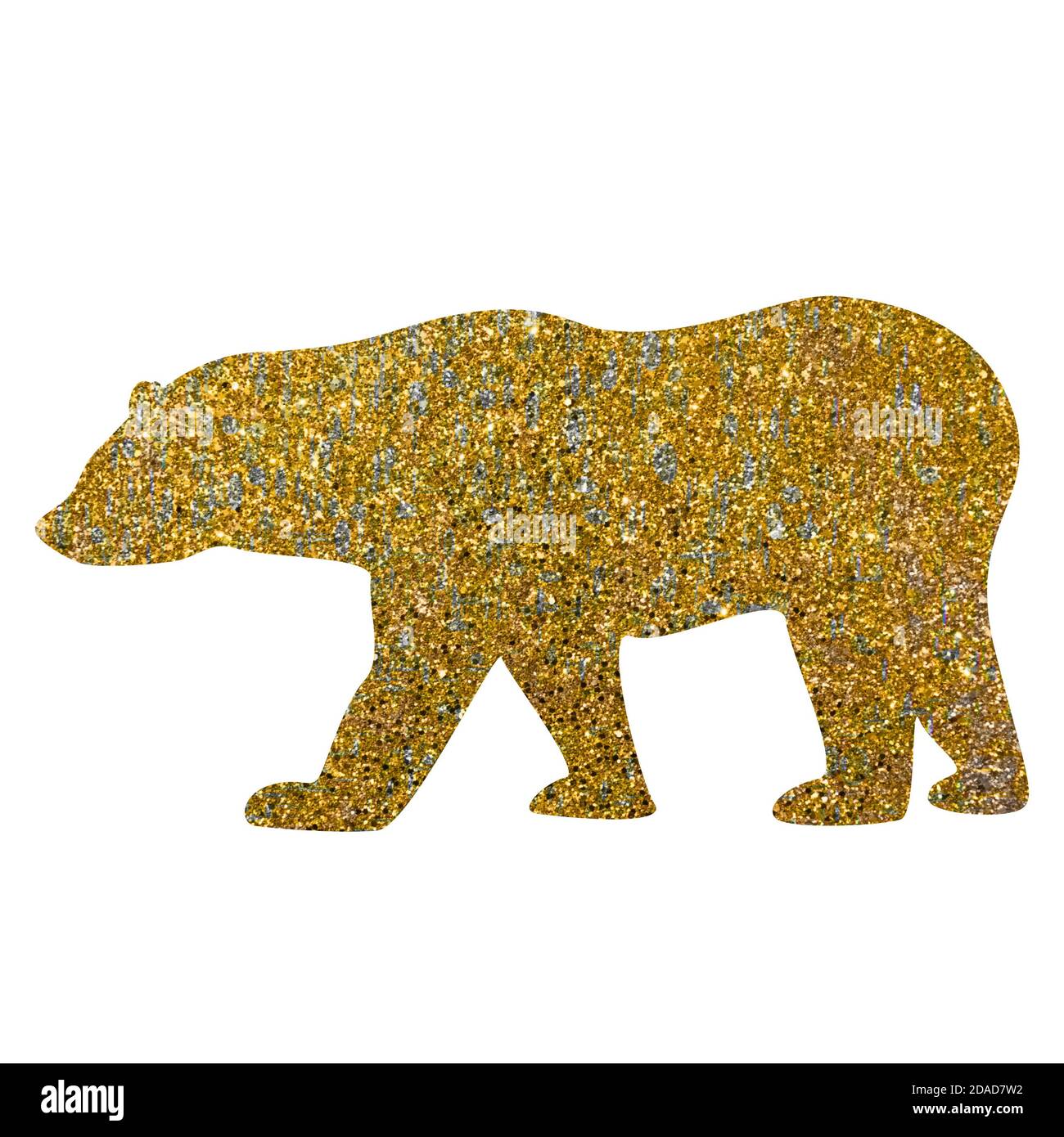 cute polar bear with golden and silver 