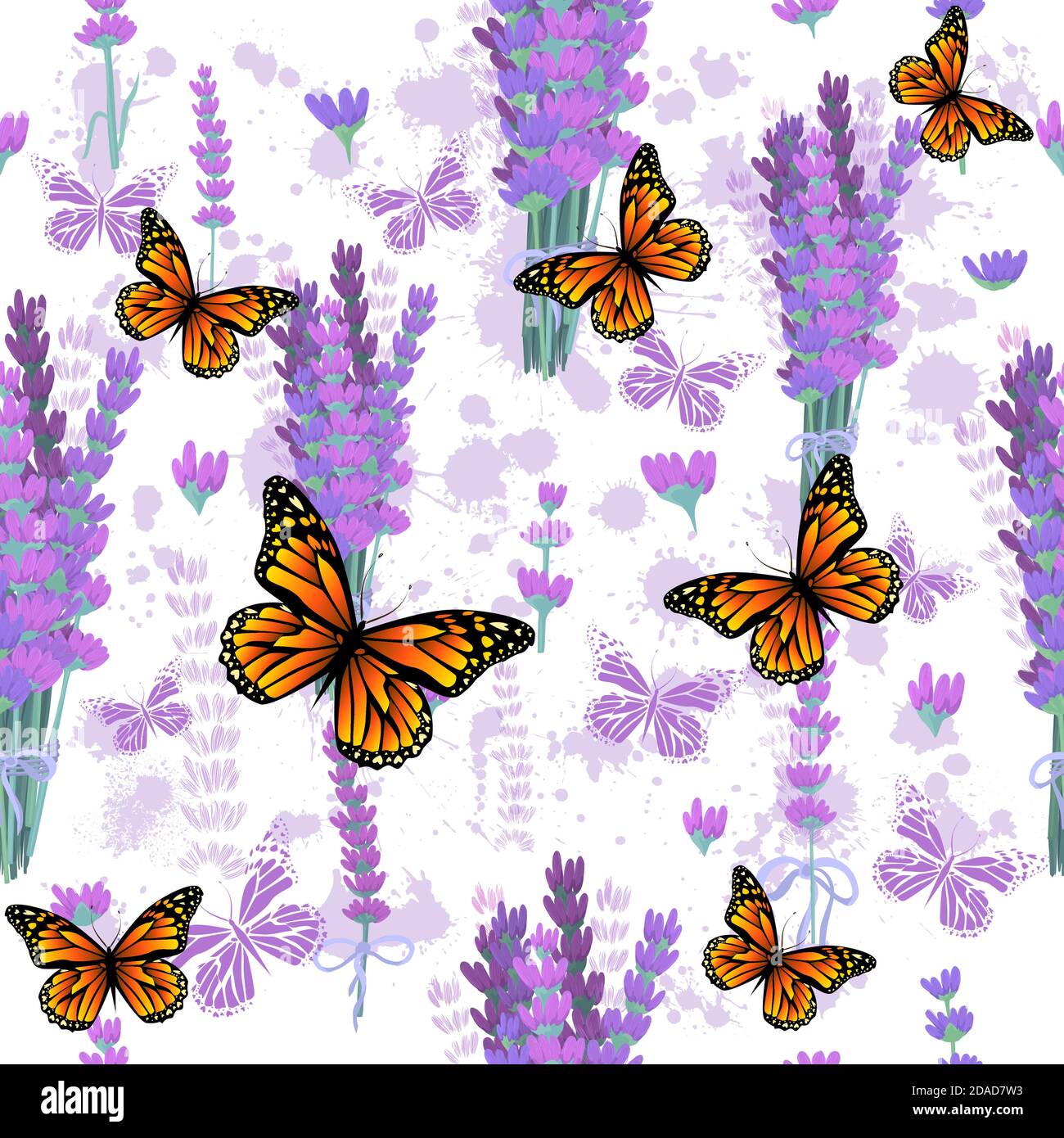 A seamless background with lavender. Vector illustration Stock Vector ...