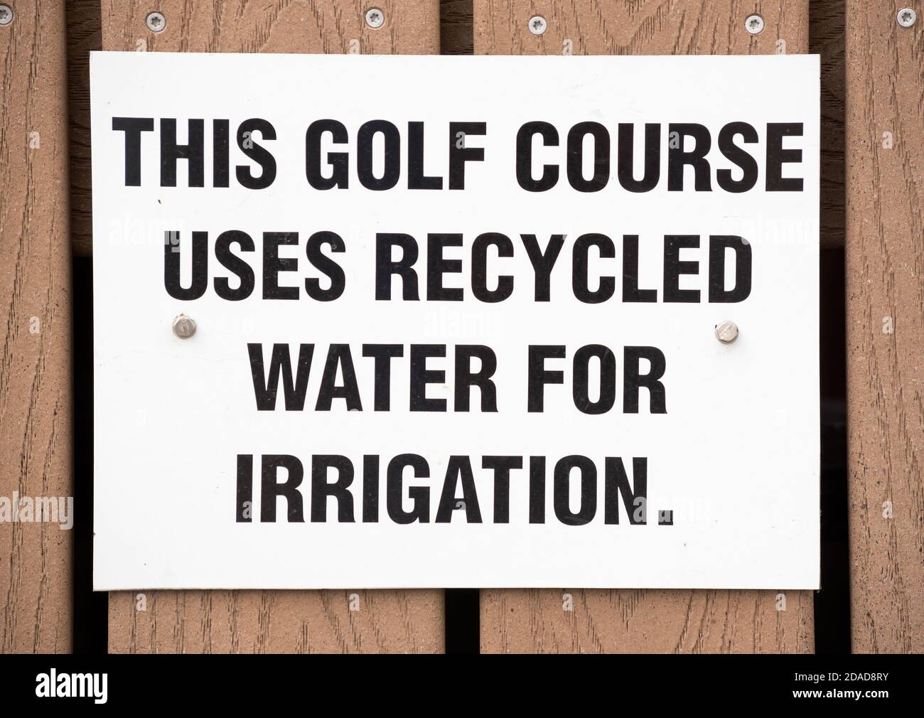 Irrigation water sign at Alpine Meadows Golf Course in Enterprise