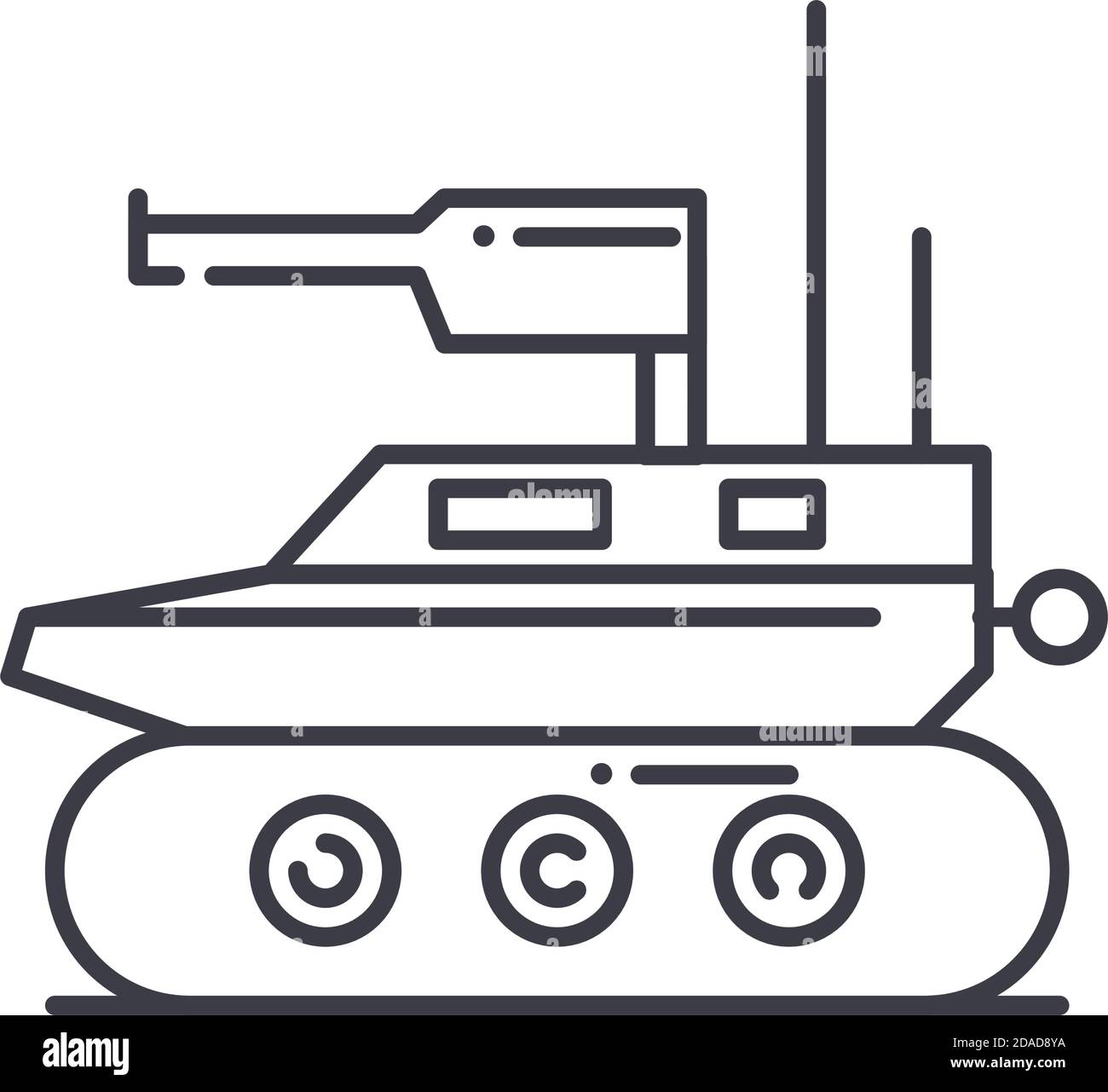 Tank icon, linear isolated illustration, thin line vector, web design ...