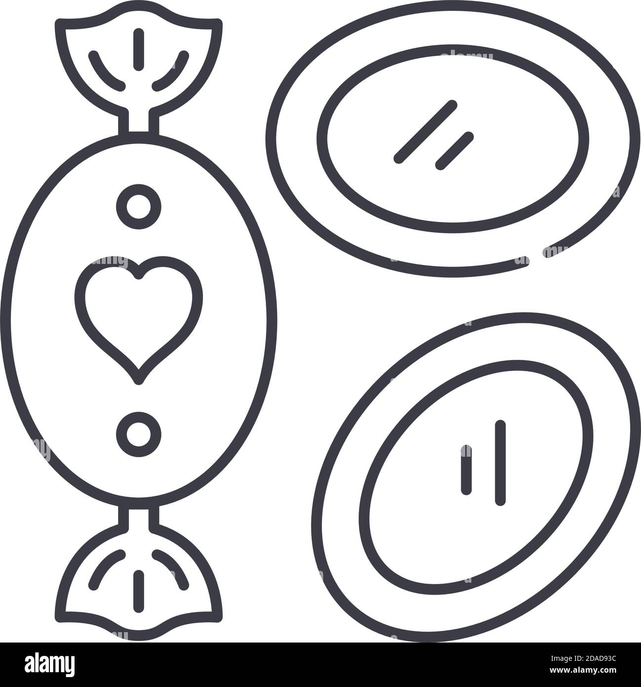 Taffy icon, linear isolated illustration, thin line vector, web design