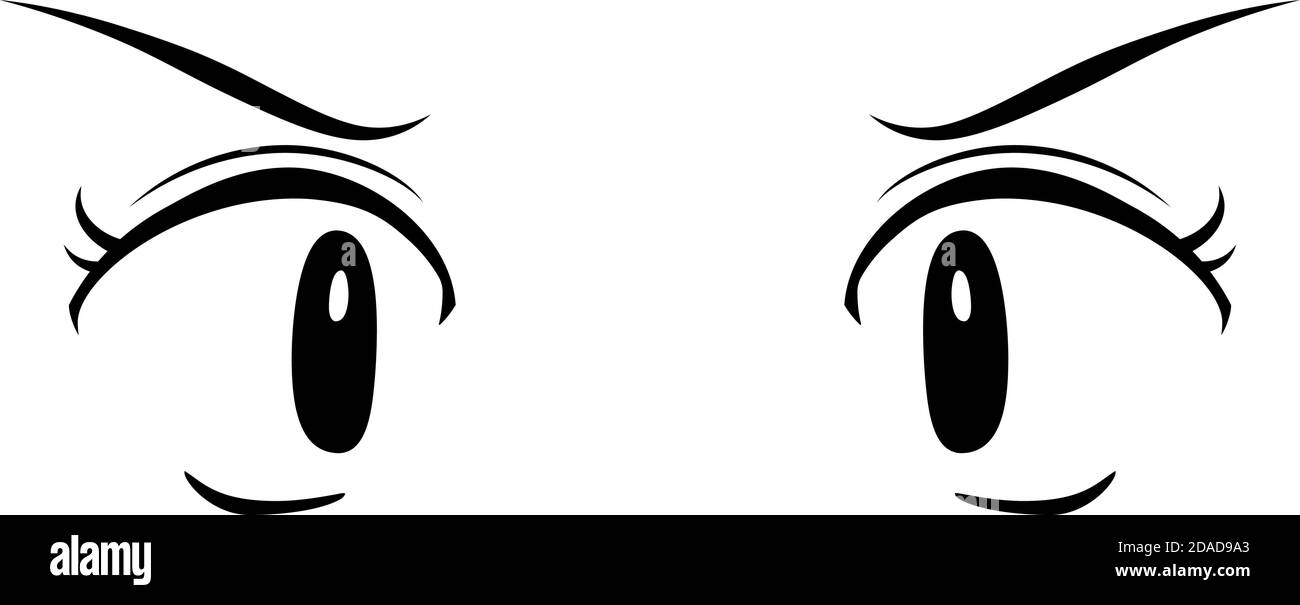 This is a illustration of Monochrome Cute anime-style eyes with an angry  look Stock Vector Image & Art - Alamy