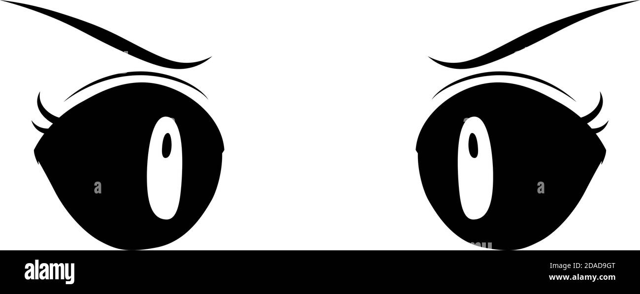 This is a illustration of Monochrome Cute anime-style eyes with an angry look Stock Vector Image & Art - Alamy This is a illustration of Monochrome Cute anime-style eyes with an angry look Stock Vector Image & Art - Alamy