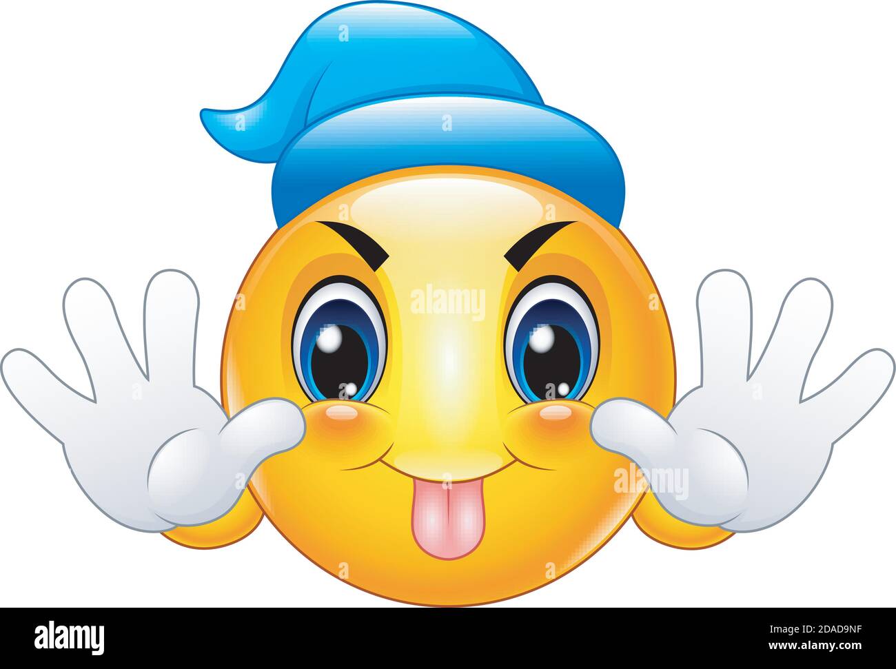 Vector illustration of Cartoon emoticon sticking out his tongue Stock Vector
