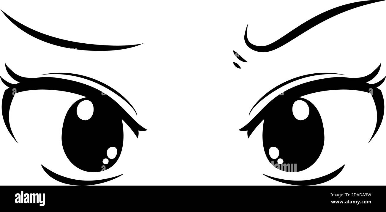 This is a illustration of Cute animestyle big black eyes with a suspicious  expression Stock Vector Image  Art  Alamy