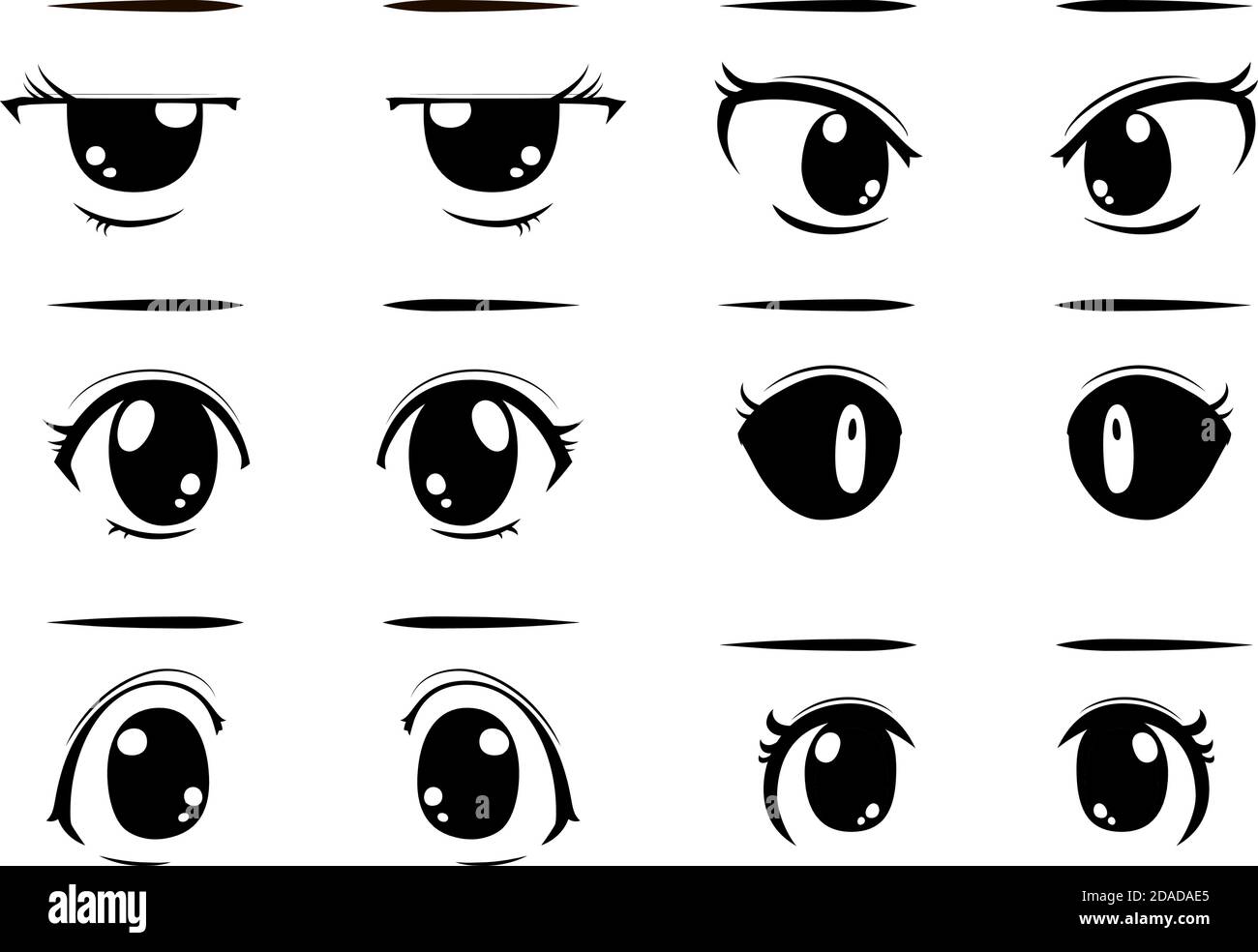Manga Eyes Vector Art Icons and Graphics for Free Download