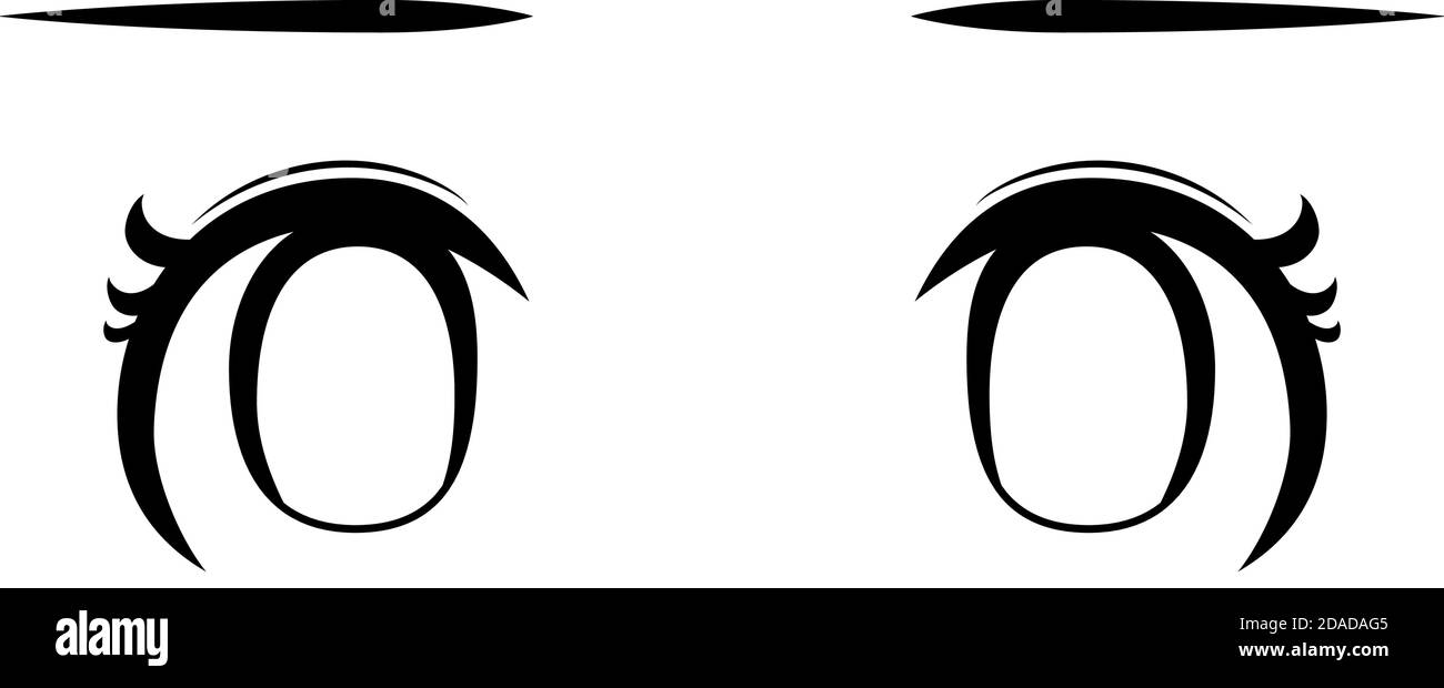 This is a illustration of Monochrome Cute anime-style eyes in ...
