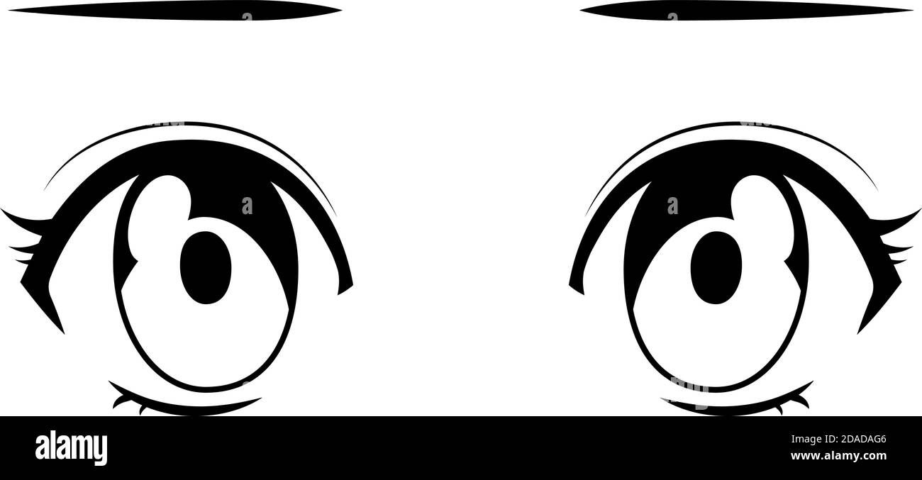 This is a illustration of Monochrome Cute anime-style eyes in normal times  Stock Vector Image & Art - Alamy