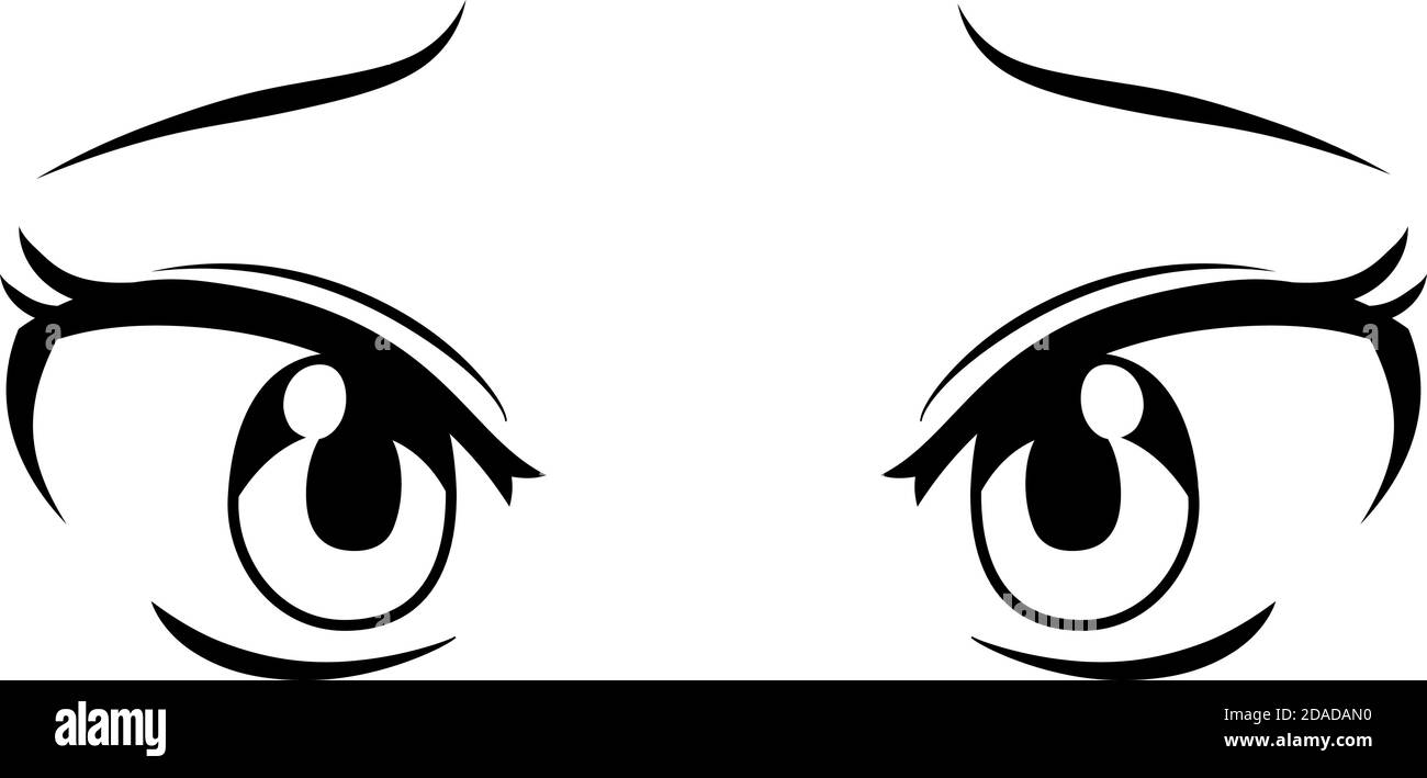 This is a illustration of Monochrome Cute anime-style eyes with a sad  expression Stock Vector Image & Art - Alamy