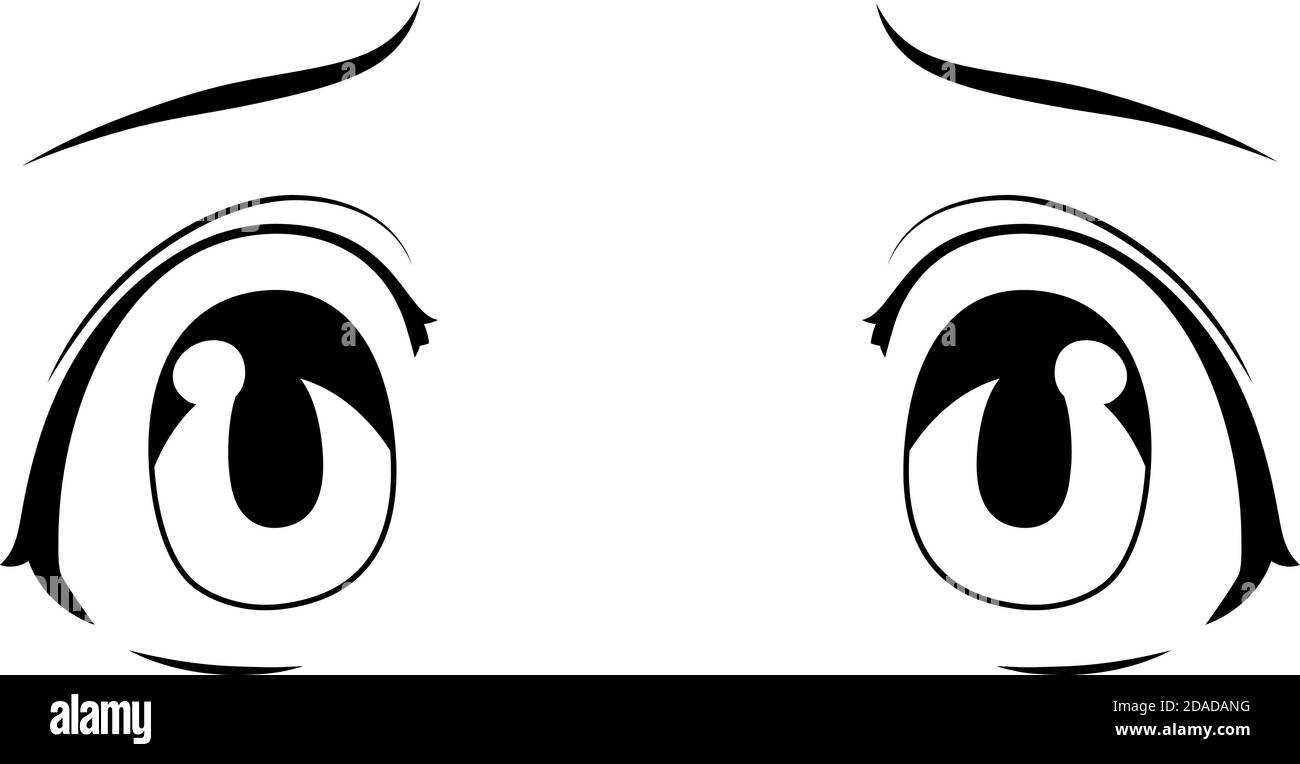Sad anime face manga style closed eyes Royalty Free Vector
