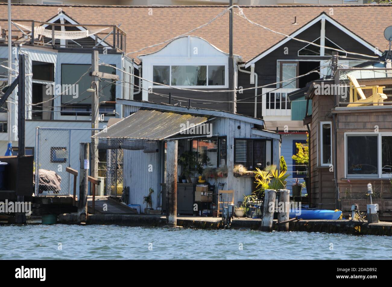 Houseboats at the Lake Union, Seattle, WA, the area where the movie