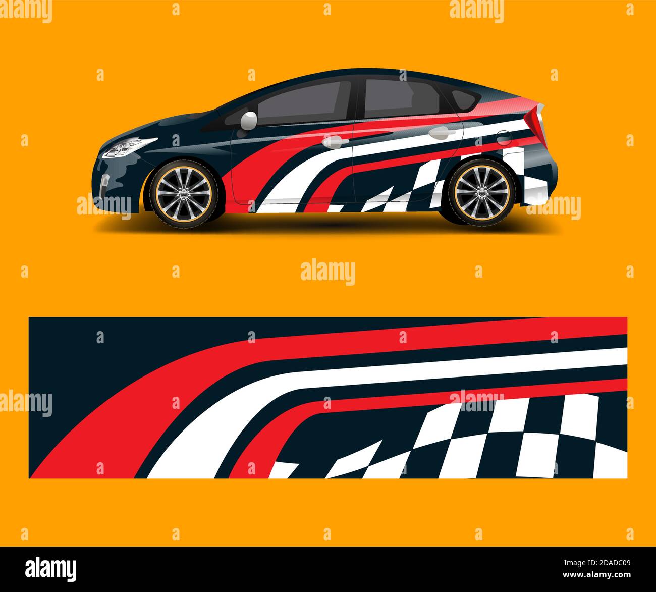 Simple Racing Wraps Racing car wrap with simple abstract stripe shapes for Company. Sport ...