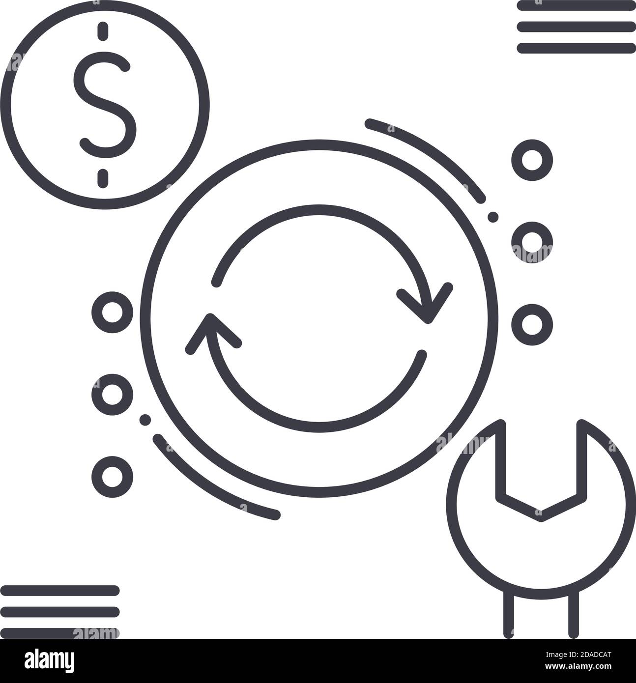 Service charge icon, linear isolated illustration, thin line vector ...