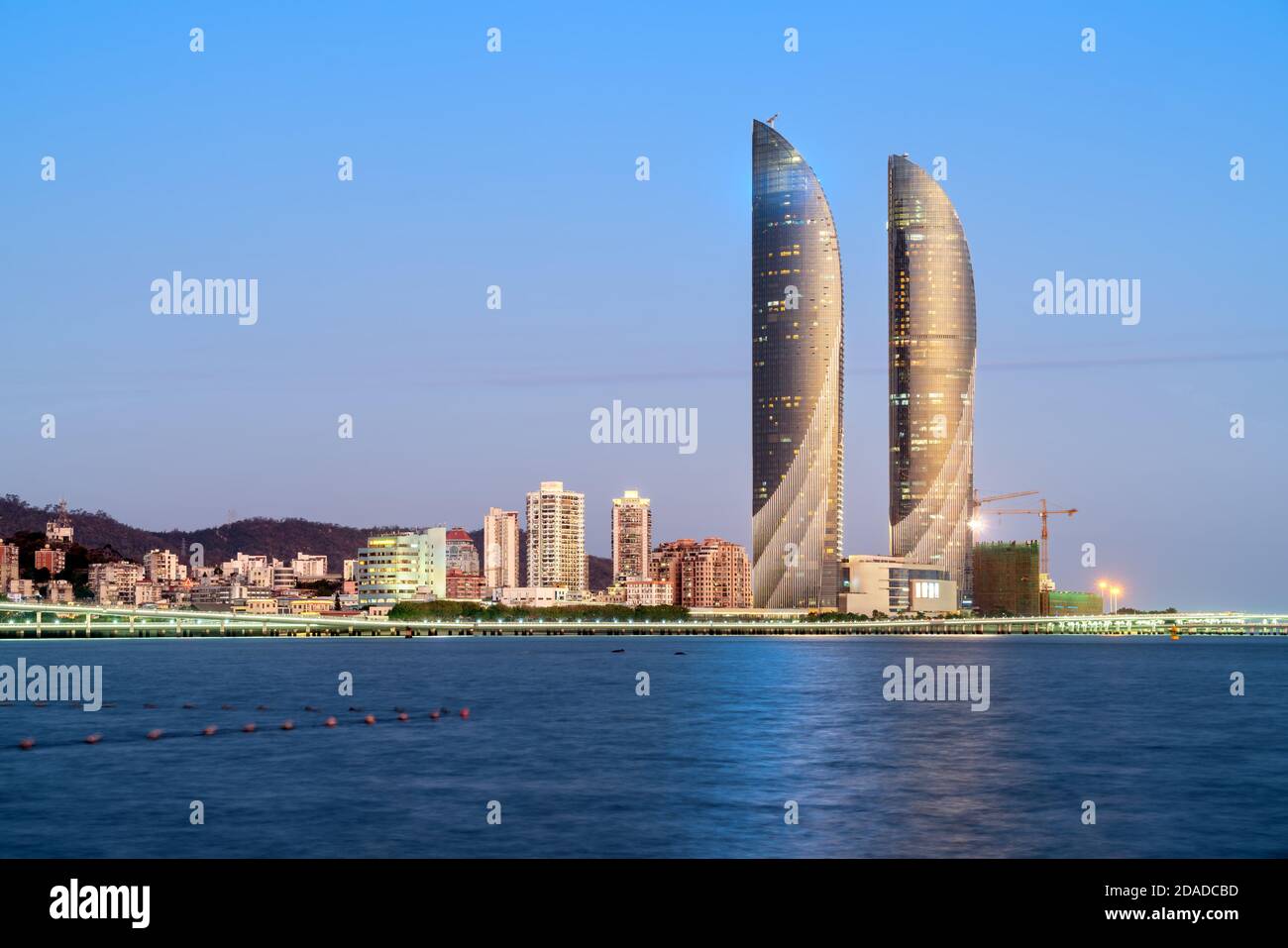 Xiamen Siming District Urban Architecture Night Scenery Stock Photo