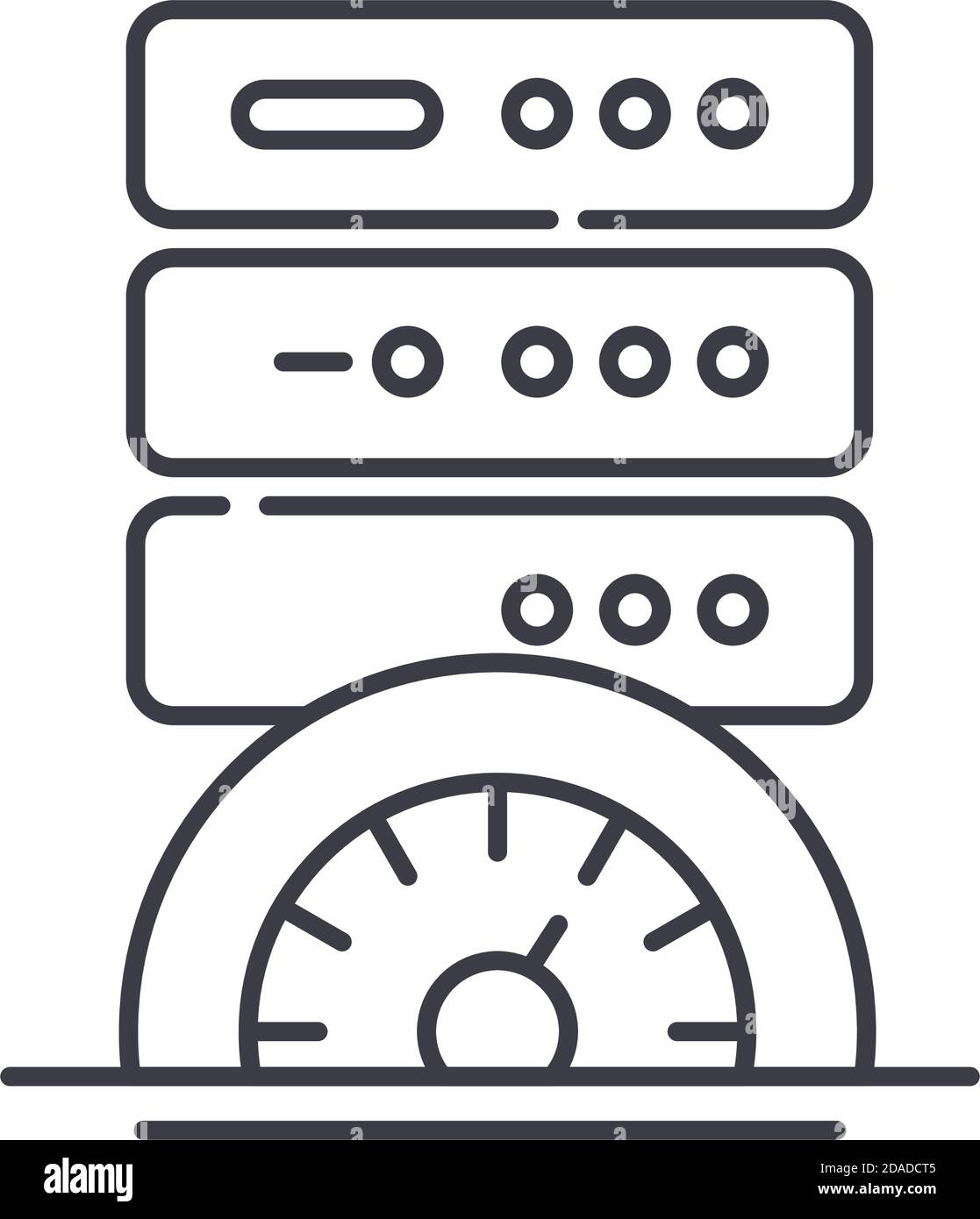 Server performance icon, linear isolated illustration, thin line vector ...