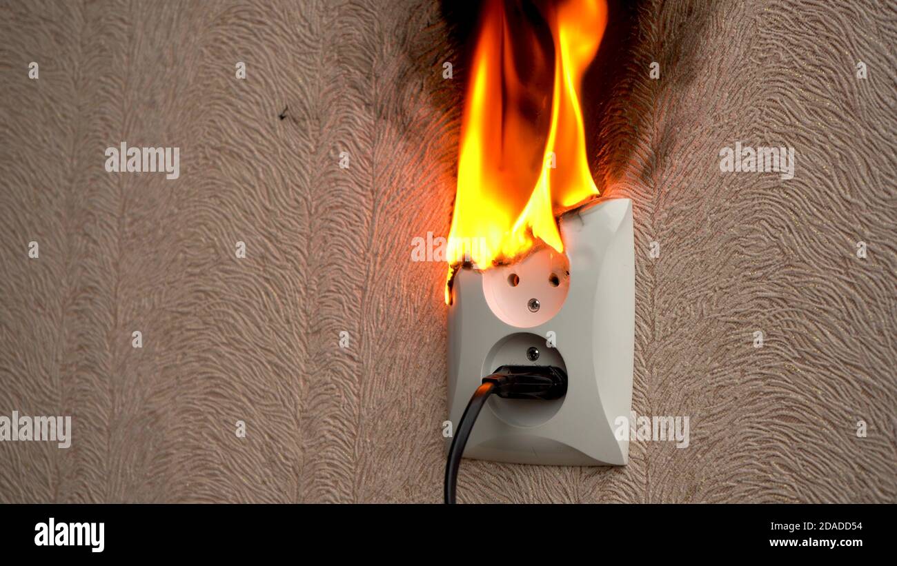 Fire Caused By Short Circuit. The Concept Of A In House Stock 