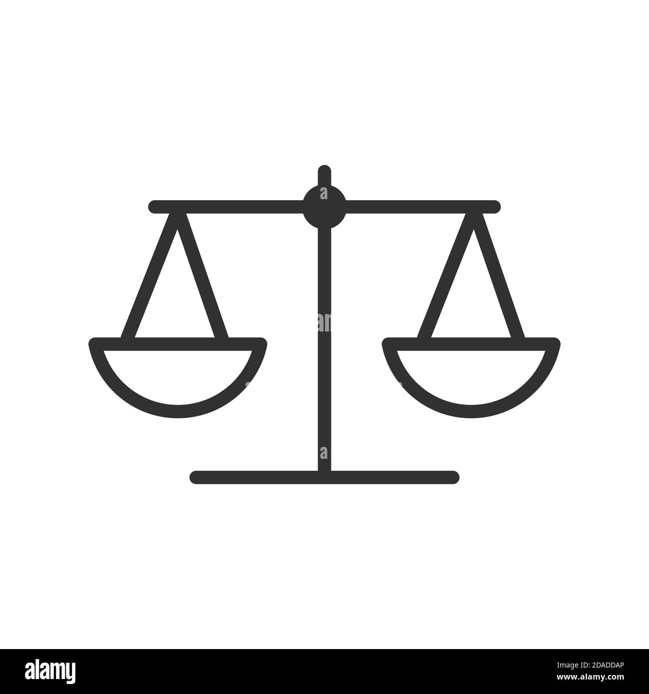 Vector Law scale of justice icon Weight balance icon, Stock vector illustration isolated on white background. Stock Vector