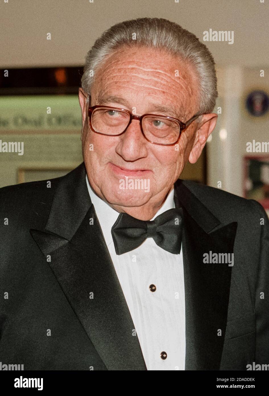 Former United States Secretary of State Henry A. Kissinger arrives at The White House in Washington, D.C. on October 29, 1997 for a State Dinner for President Jiang Zemin of China.Credit: Ron Sachs / CNP / MediaPunch Stock Photo