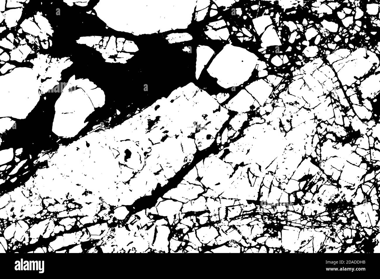 Black and white marble cracks simple texture. Vector illustration. Stock Vector