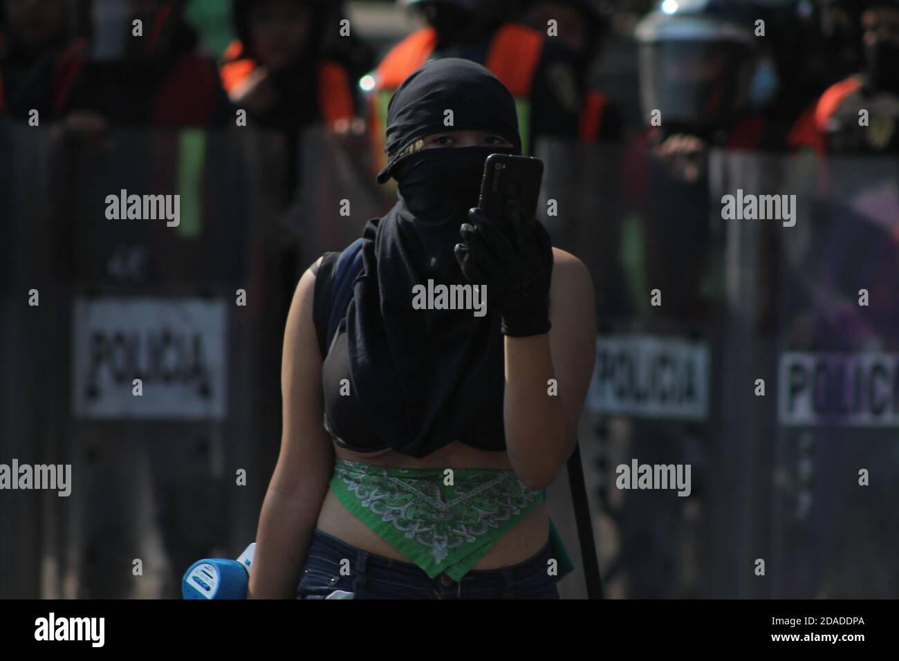 Mexico City, Mexico. 11th Nov, 2020. MEXICO CITY, MEXICO - NOVEMBER 11: A Woman takes part during a demonstration to demand justice for the Femicide of Bianca Alejandrina 'Alexis' in Cancun on November 11, 2020 in Mexico City, Mexico Credit: The Photo Access/Alamy Live News Stock Photo